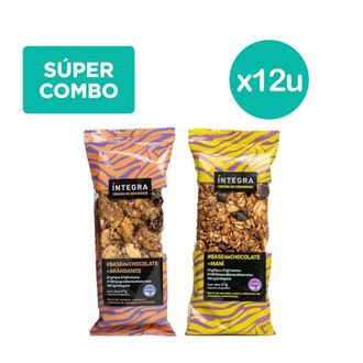 Barrita Integra de Chocolate y Arandanos + Chocolate y Maní Sin Tacc x 12 un