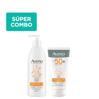 Combo Aveno Emulsión Hidratante x 400 ml + Protección Solar Corporal FPS 50 x 175 ml