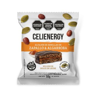 Alfajor Celienergy Algarroba, Zapallo y Relleno de Dulce de Leche x 50 g